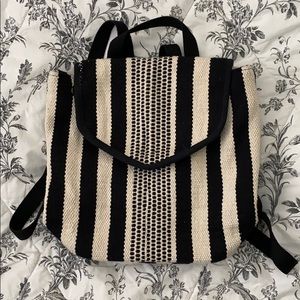 Black and White Stripe Beach Bag/ Backpack